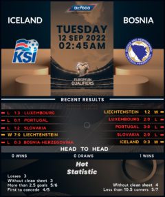 Iceland vs Bosnia & Herzegovina