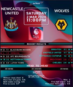 Newcastle United vs Wolverhampton Wanderers